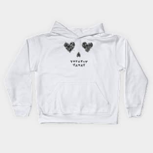 skull shaped hearts Kids Hoodie